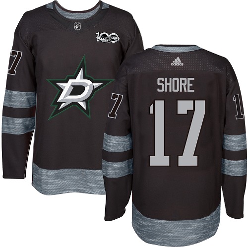 Adidas Stars #17 Devin Shore Black 1917-100th Anniversary Stitched NHL Jersey
